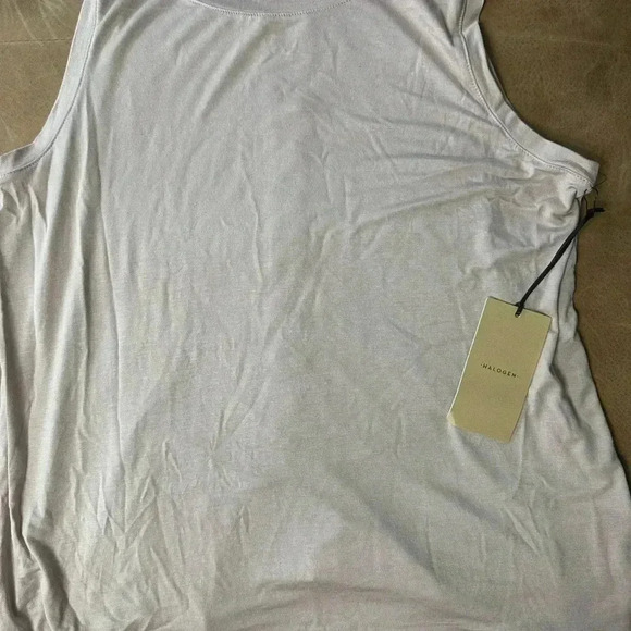 Halogen Crewneck High-Low Tank Dusty Rose Split Back Medium - Picture 2 of 8